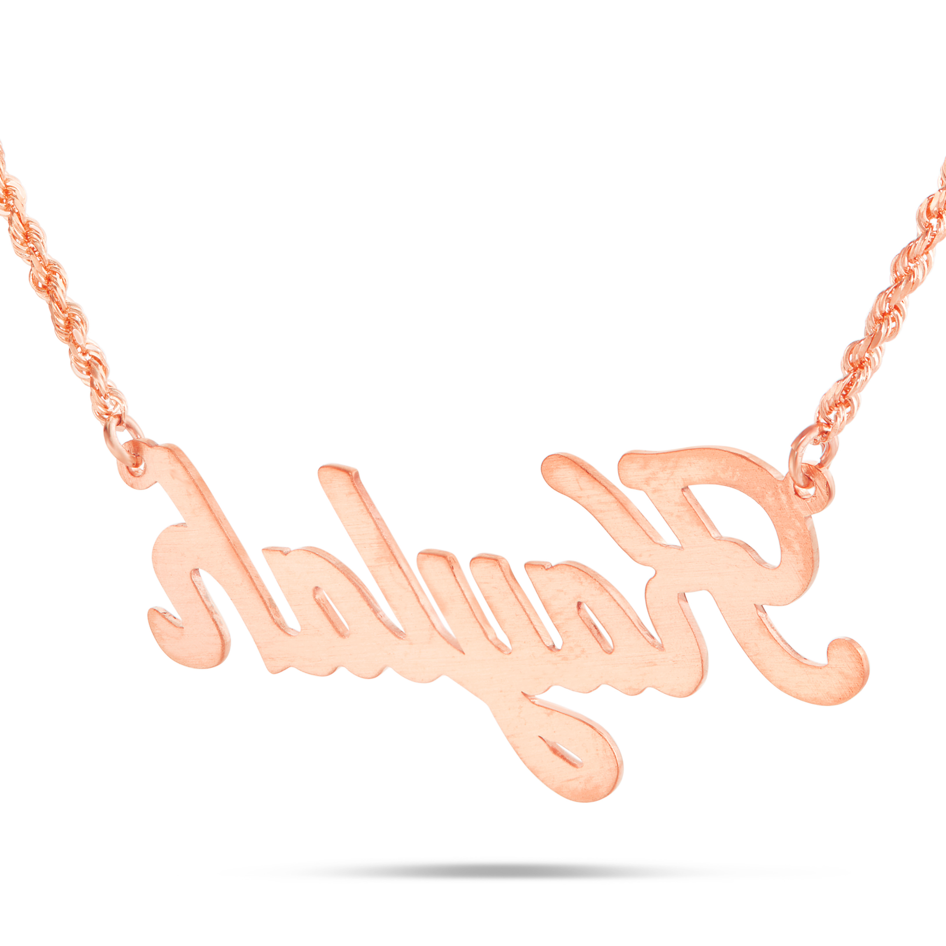 Gold Custom Nameplate Necklace in Script