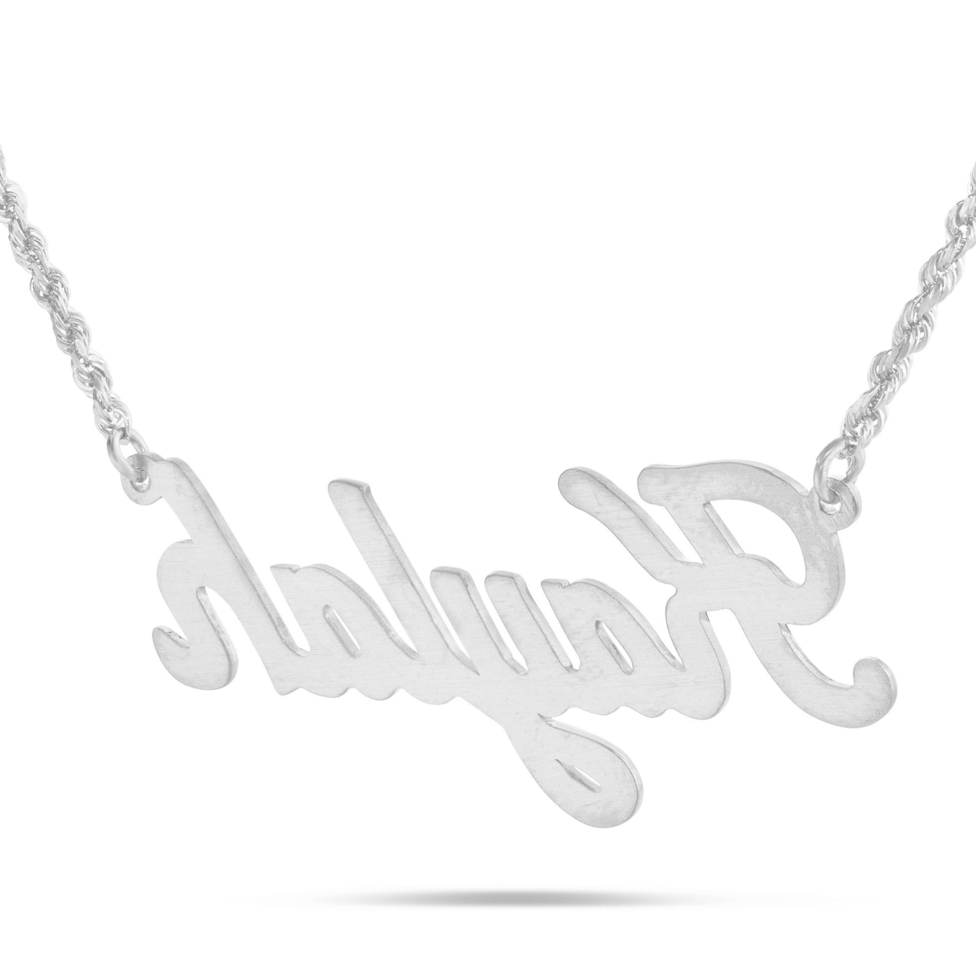 Gold Custom Nameplate Necklace in Script