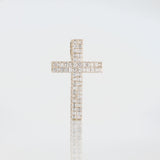 14K Gold 5.83ct Emerald Diamond Cross Pendant
