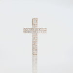 14K Gold 5.83ct Emerald Diamond Cross Pendant
