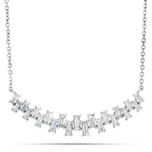Baguette Curved Bar Necklace - Shyne Jewelers L1220131 Shyne Jewelers