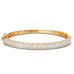 Baguette Diamond Bangle Bracelet - Shyne Jewelers BAGUETTEBANGLE_1 Yellow Gold Shyne Jewelers