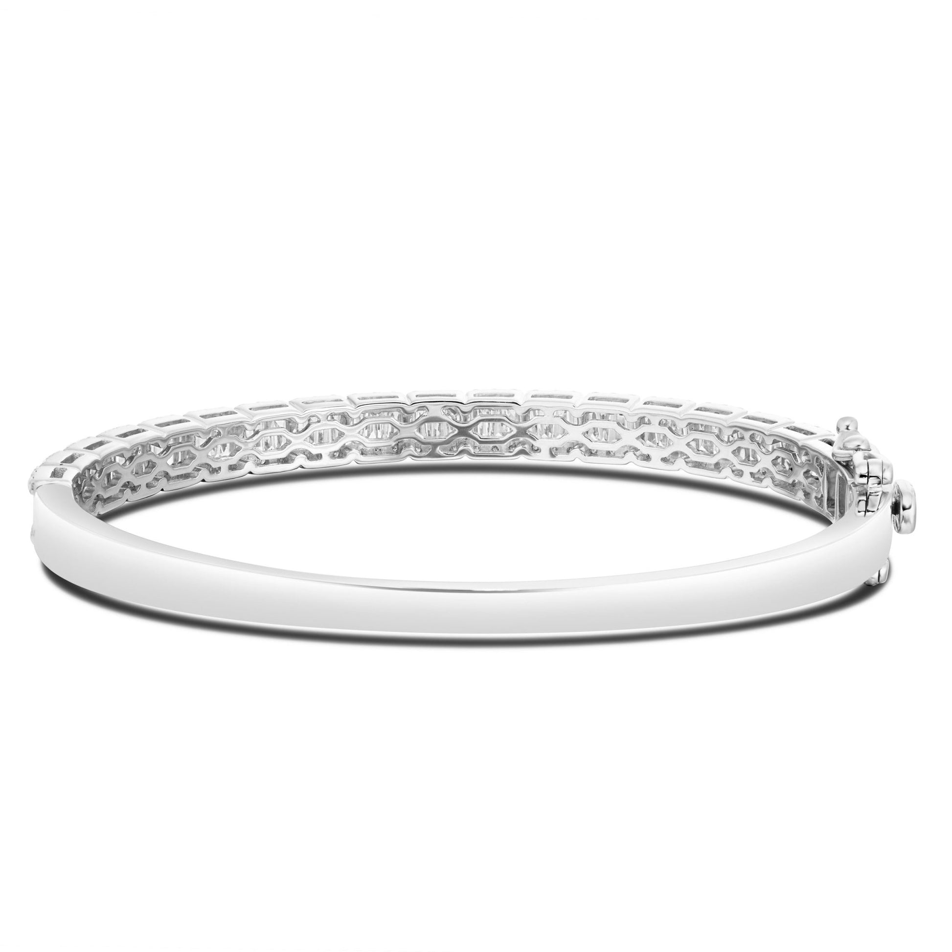 Baguette Diamond Bangle Bracelet - Shyne Jewelers BAGUETTEBANGLE_1 White Gold Shyne Jewelers