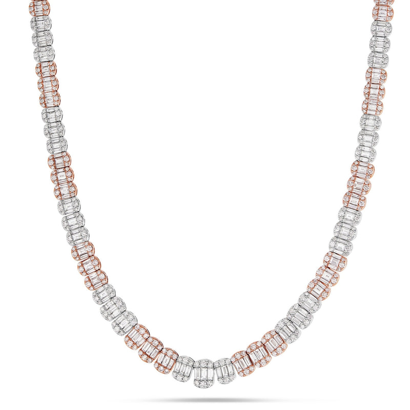 Baguette Diamond Chain - Shyne Jewelers 165-00272 Rose & White Gold Shyne Jewelers