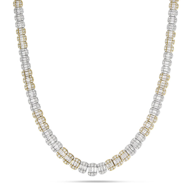 Baguette Diamond Chain - Shyne Jewelers 165-00272 Yellow & White Gold Shyne Jewelers