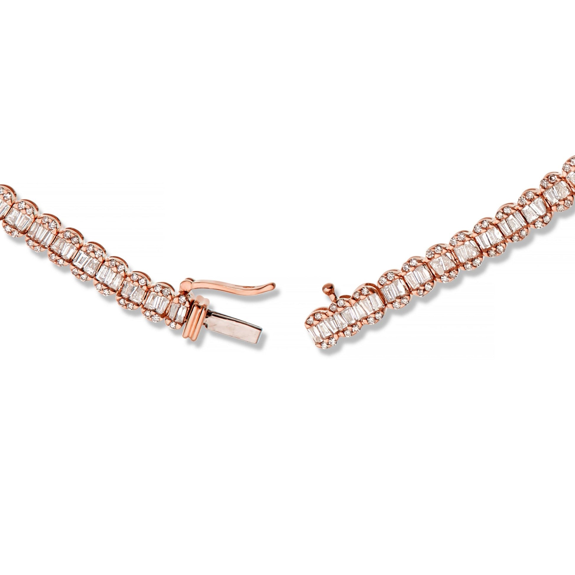 Baguette Diamond Chain - Shyne Jewelers Rose Gold Shyne Jewelers