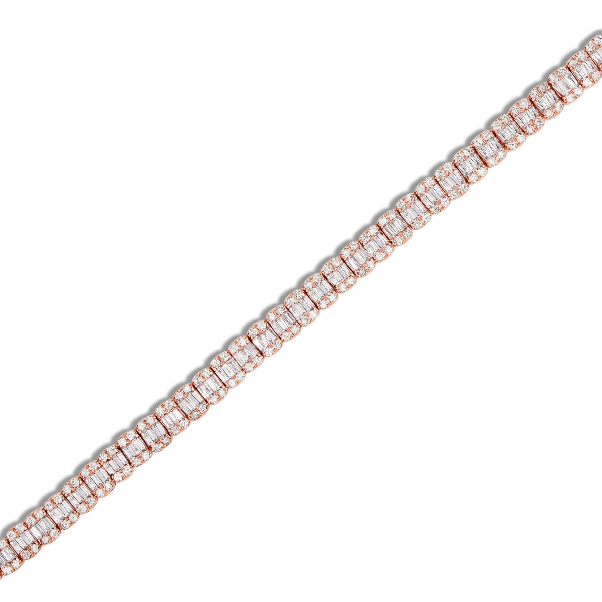 Baguette Diamond Chain - Shyne Jewelers BAGUETTECHAIN_1 Rose Gold Shyne Jewelers