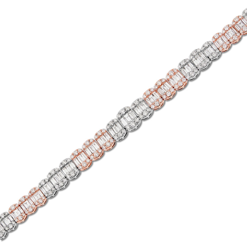 Baguette Diamond Chain - Shyne Jewelers 165-00272 Rose & White Gold Shyne Jewelers