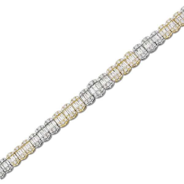 Baguette Diamond Chain - Shyne Jewelers 165-00272 Yellow & White Gold Shyne Jewelers