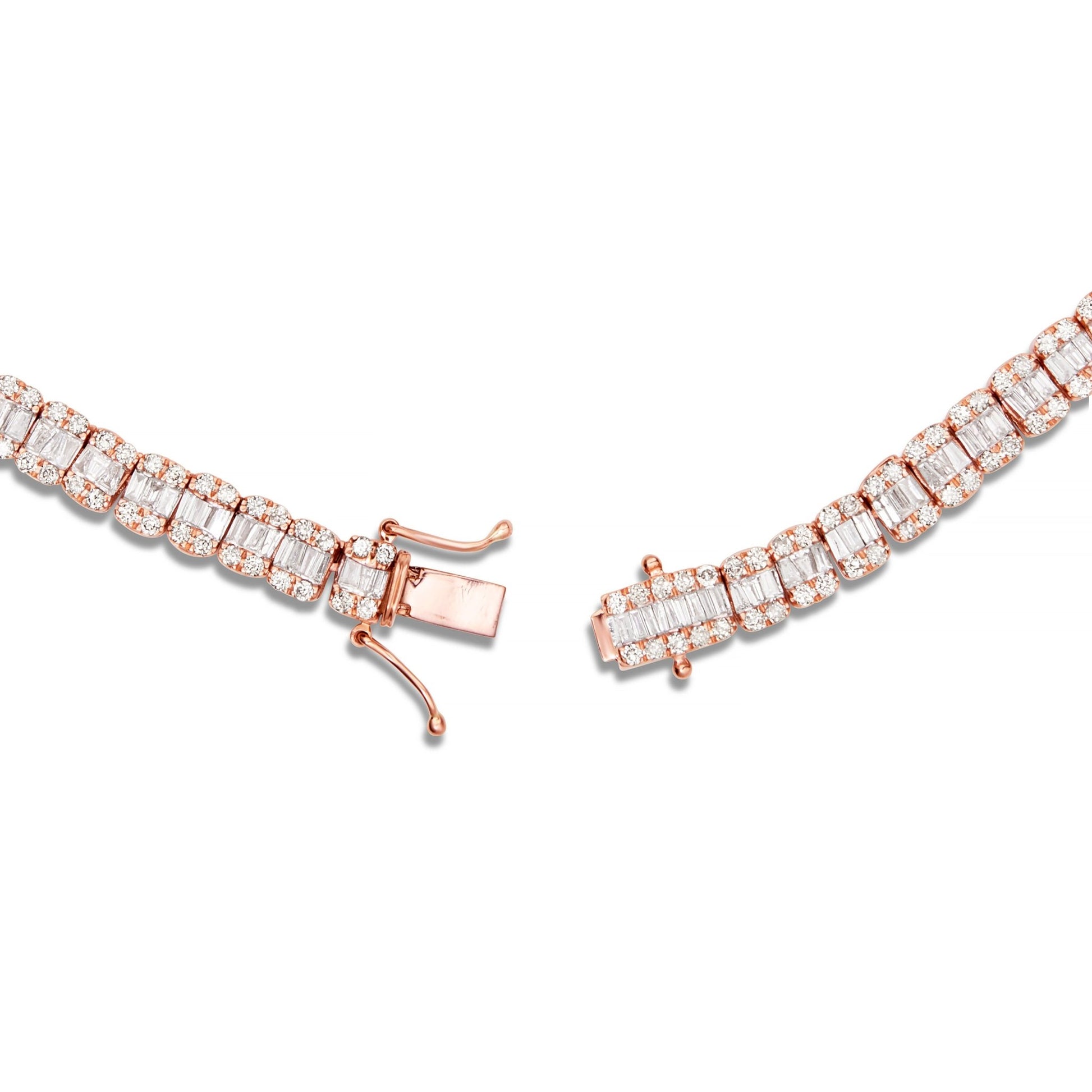 Baguette Diamond Chain - Shyne Jewelers BAGUETTECHAIN_1 Rose Gold Shyne Jewelers