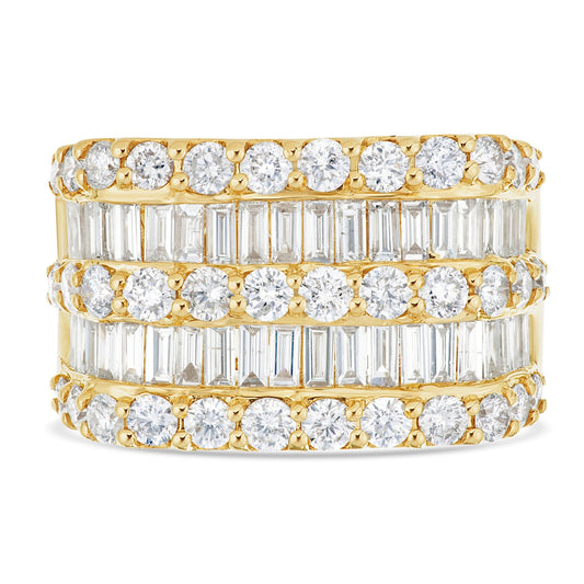 Baguette Diamond Half Eternity Statement Ring - Shyne Jewelers UR5106 4 Yellow Gold Shyne Jewelers