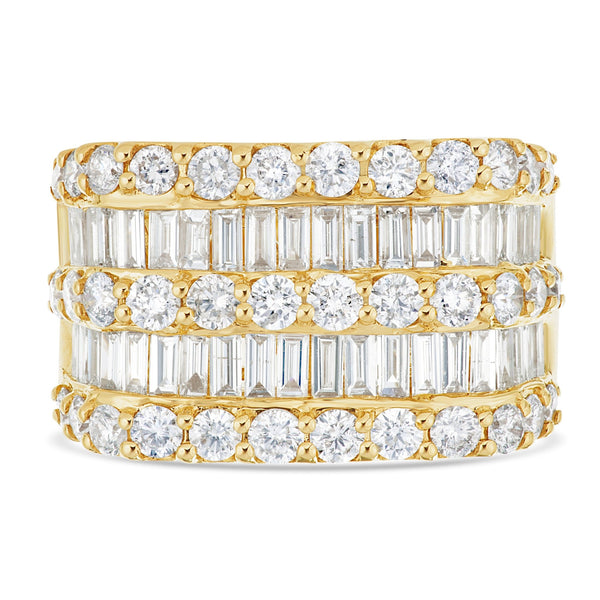 Baguette Diamond Half Eternity Statement Ring - Shyne Jewelers UR5106 4 Yellow Gold Shyne Jewelers