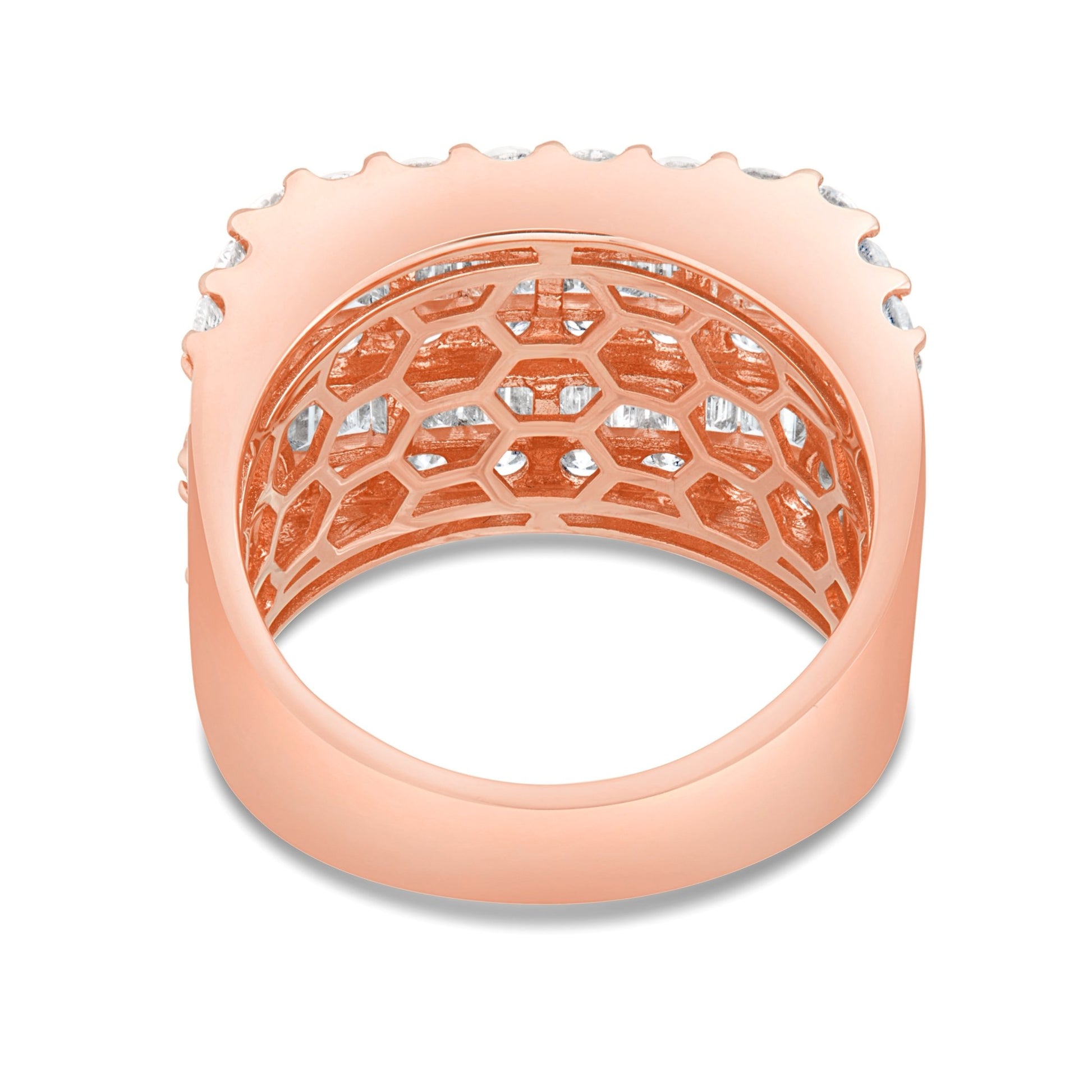 Baguette Diamond Half Eternity Statement Ring - Shyne Jewelers 4 Rose Gold Shyne Jewelers