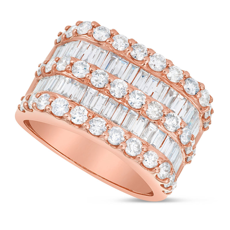 Baguette Diamond Half Eternity Statement Ring - Shyne Jewelers 4 Rose Gold Shyne Jewelers