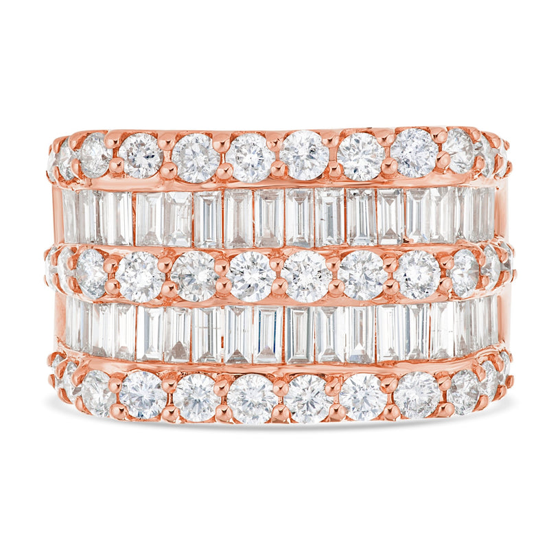 Baguette Diamond Half Eternity Statement Ring - Shyne Jewelers 4 Rose Gold Shyne Jewelers