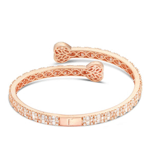 Baguette Diamond Heart Bangle - Shyne Jewelers Yellow Gold Shyne Jewelers