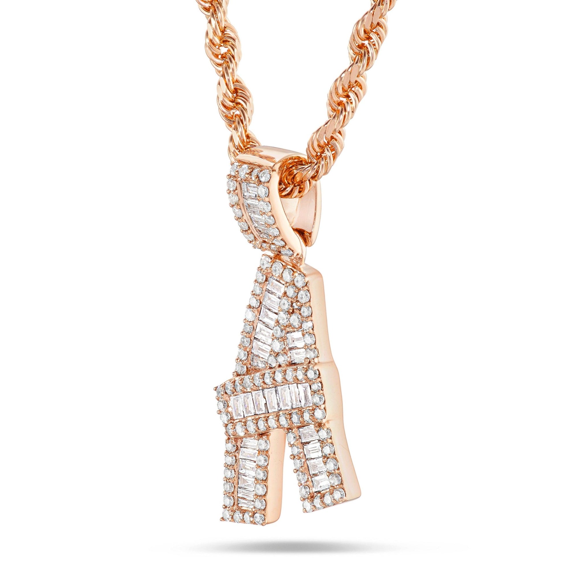 Baguette Diamond Initial Pendant, Large - Shyne Jewelers Shyne Jewelers