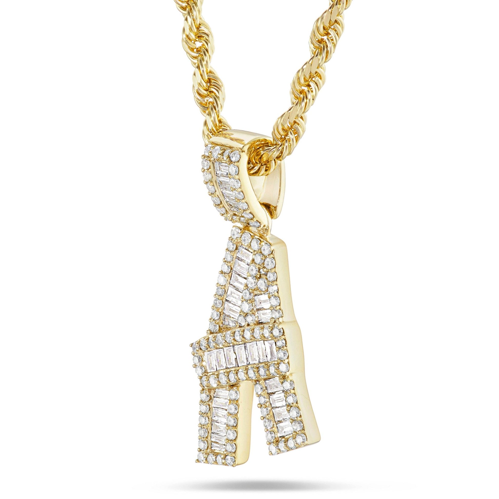 Baguette Diamond Initial Pendant, Large - Shyne Jewelers Shyne Jewelers