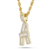 Baguette Diamond Initial Pendant, Large - Shyne Jewelers Shyne Jewelers