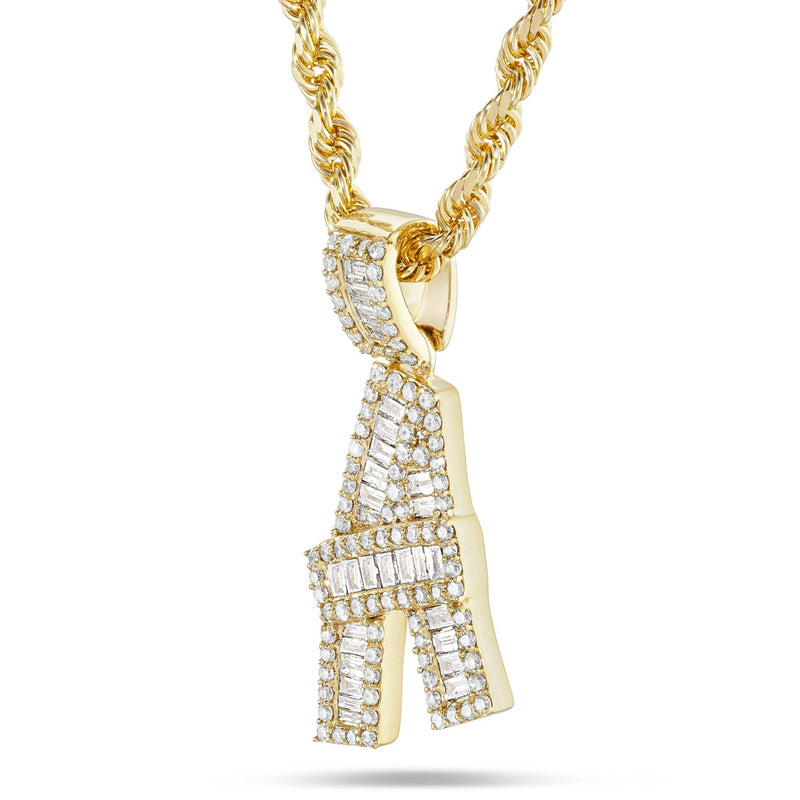 Baguette Diamond Initial Pendant, Large - Shyne Jewelers Shyne Jewelers