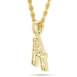 Baguette Diamond Initial Pendant, Large - Shyne Jewelers Shyne Jewelers