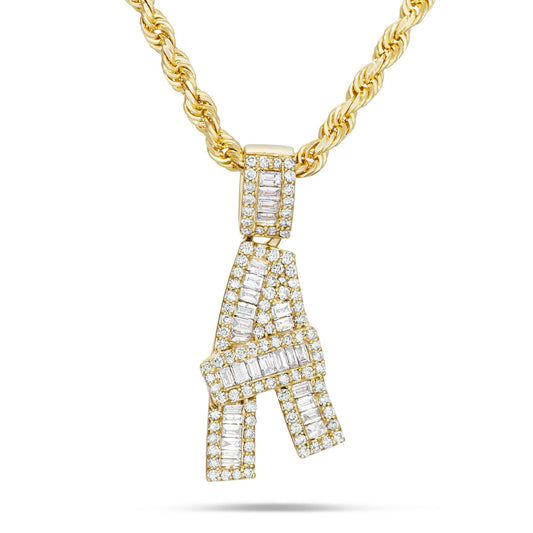 Baguette Diamond Initial Pendant, Large - Shyne Jewelers Shyne Jewelers