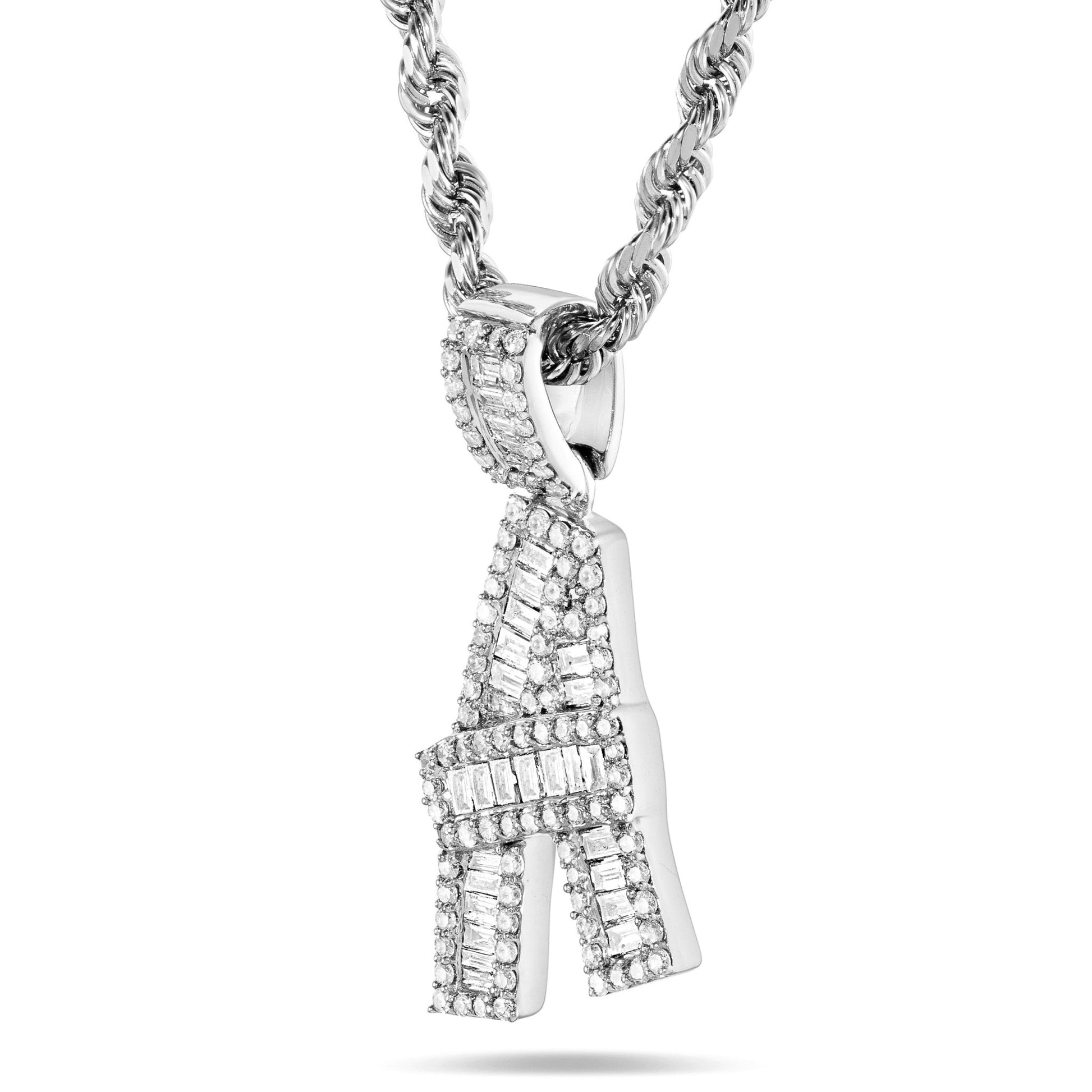 Baguette Diamond Initial Pendant, Large - Shyne Jewelers Shyne Jewelers