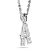Baguette Diamond Initial Pendant, Small - Shyne Jewelers Yellow Gold A Shyne Jewelers