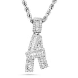 Baguette Diamond Initial Pendant, Small - Shyne Jewelers Yellow Gold A Shyne Jewelers