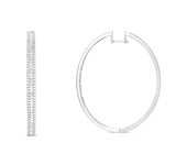 Baguette Diamond Oval Hoop Earrings - Shyne Jewelers Shyne Jewelers