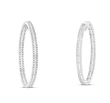 Baguette Diamond Oval Hoop Earrings - Shyne Jewelers Shyne Jewelers