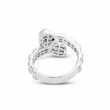 Baguette Double Heart Diamond Wrap Ring - Shyne Jewelers BAGHEARTRING_1 White Gold Shyne Jewelers