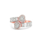Baguette Double Heart Diamond Wrap Ring - Shyne Jewelers BAGHEARTRING_1 Rose Gold Shyne Jewelers