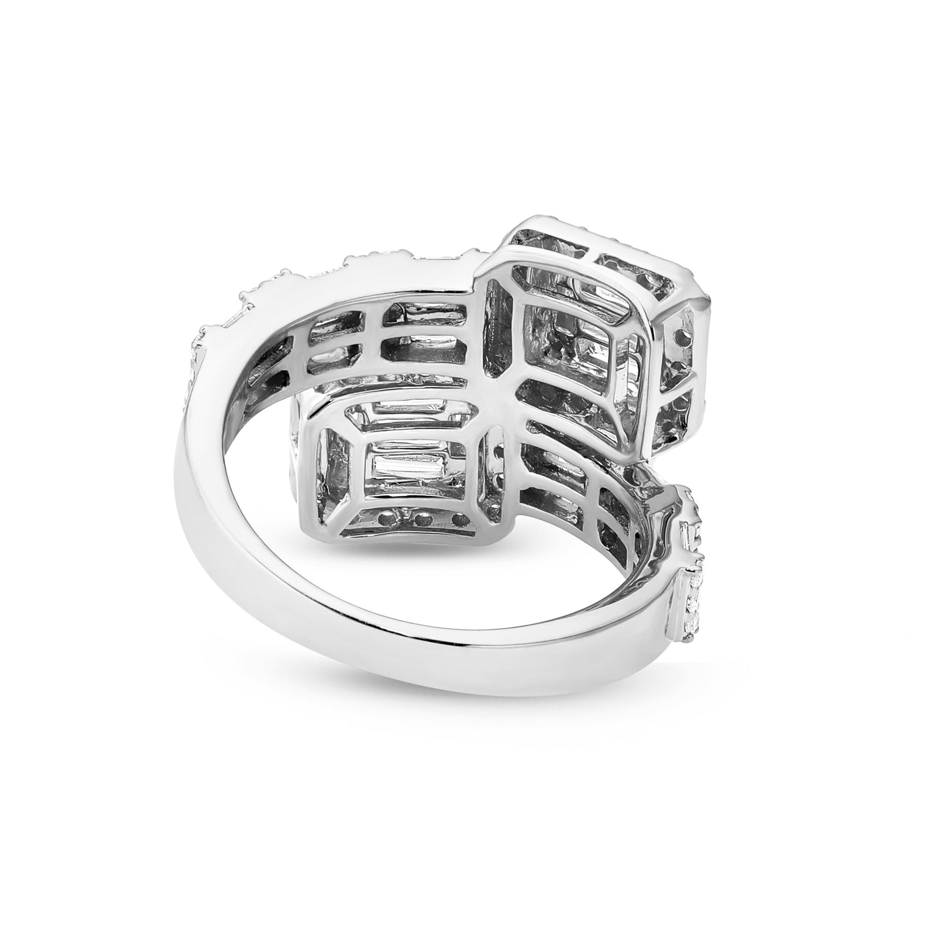 Baguette Square Diamond Wrap Ring - Shyne Jewelers SJ11315WG2 White Gold Shyne Jewelers