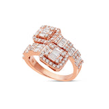 Baguette Square Diamond Wrap Ring - Shyne Jewelers SJ11315RG2 Rose Gold Shyne Jewelers