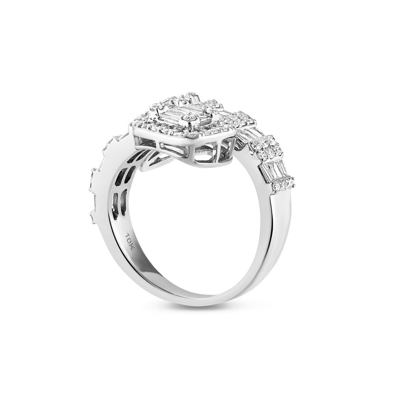 Baguette Square Diamond Wrap Ring - Shyne Jewelers SJ11315WG2 White Gold Shyne Jewelers