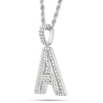Bi-level Diamond Initial Pendant - Shyne Jewelers White Gold A Shyne Jewelers