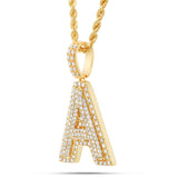 Bi-level Diamond Initial Pendant - Shyne Jewelers Yellow Gold A Shyne Jewelers