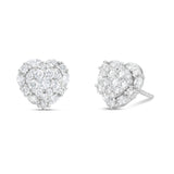 Bi-level Heart Diamond Studs - Shyne Jewelers Shyne Jewelers