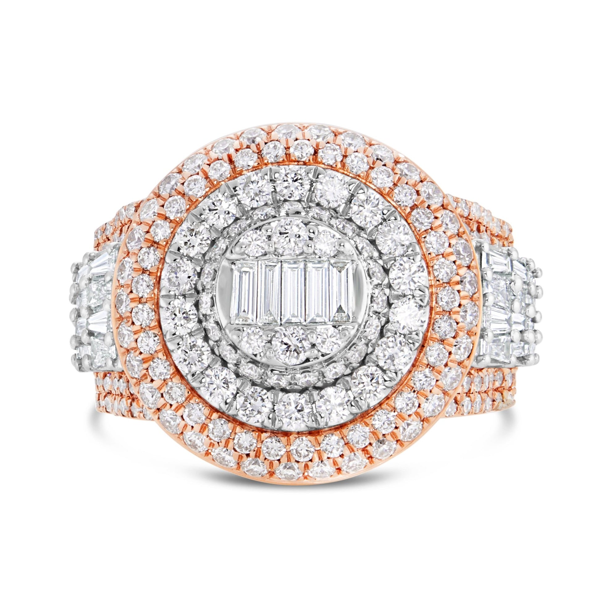 Bilevel Halo Diamond Ring - Shyne Jewelers Rose & White Gold Shyne Jewelers