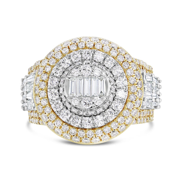 Bilevel Halo Diamond Ring - Shyne Jewelers Yellow & White Gold Shyne Jewelers