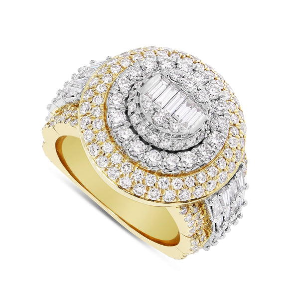 Bilevel Halo Diamond Ring - Shyne Jewelers Yellow & White Gold Shyne Jewelers