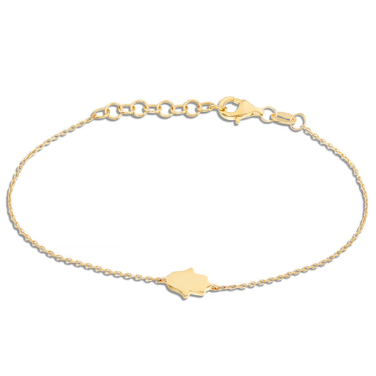 Blue Enamel Hamsa Charm Bracelet - Shyne Jewelers 170-00261 Yellow Gold Shyne Jewelers