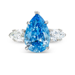 Blue Pear Diamond Engagement Ring - Shyne Jewelers BLUEPEARRING_1 Shyne Jewelers