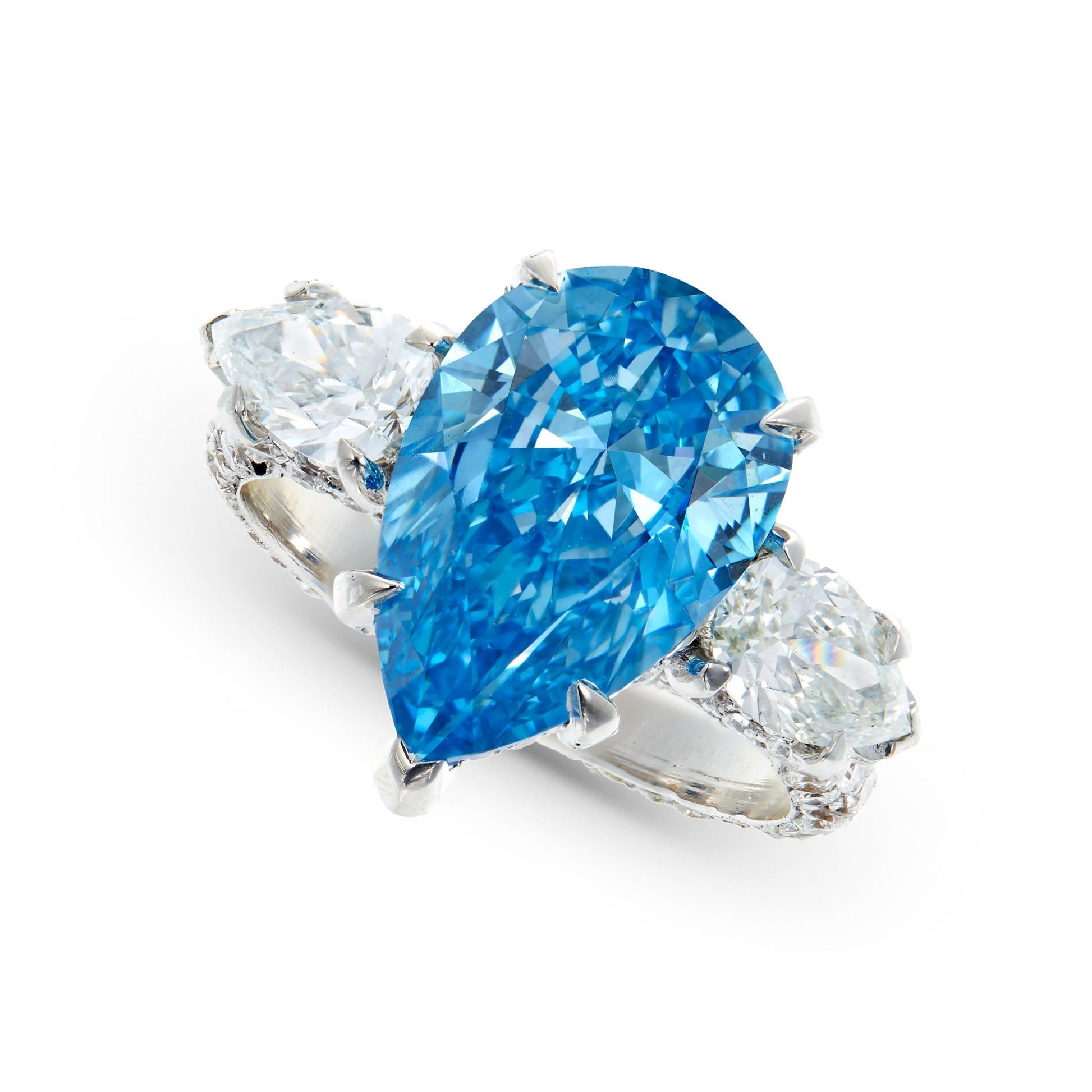 Blue Pear Diamond Engagement Ring - Shyne Jewelers BLUEPEARRING_1 Shyne Jewelers