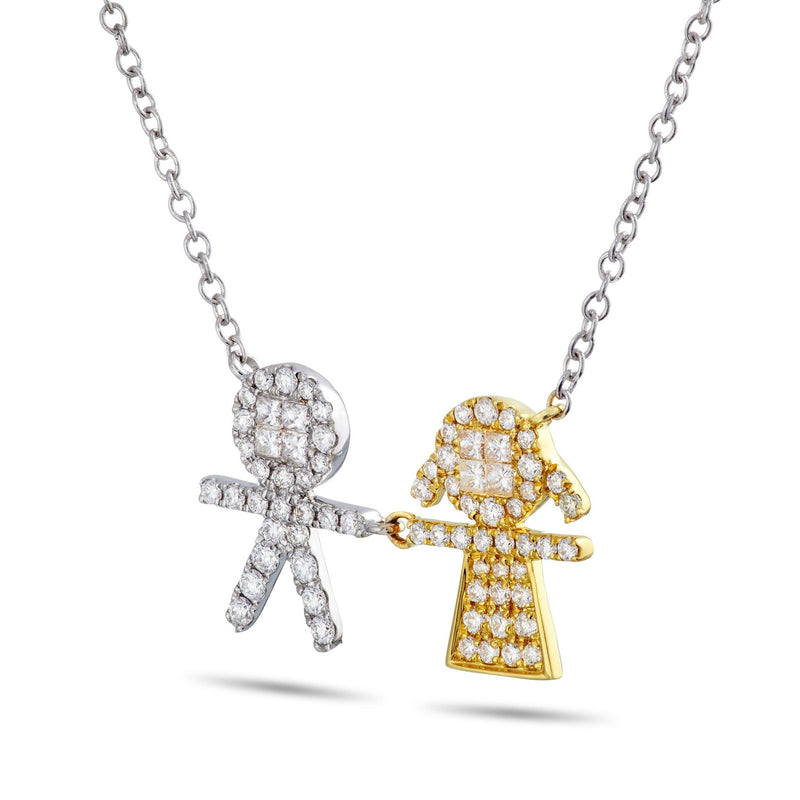 Boy & Girl Duo Diamond Necklace - Shyne Jewelers 165-00259 Shyne Jewelers