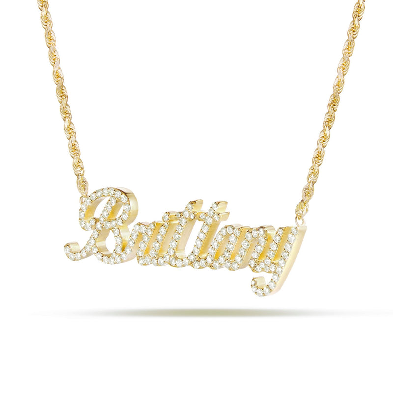 "Brittany" custom name necklace - Shyne Jewelers Yellow Gold Shyne Jewelers
