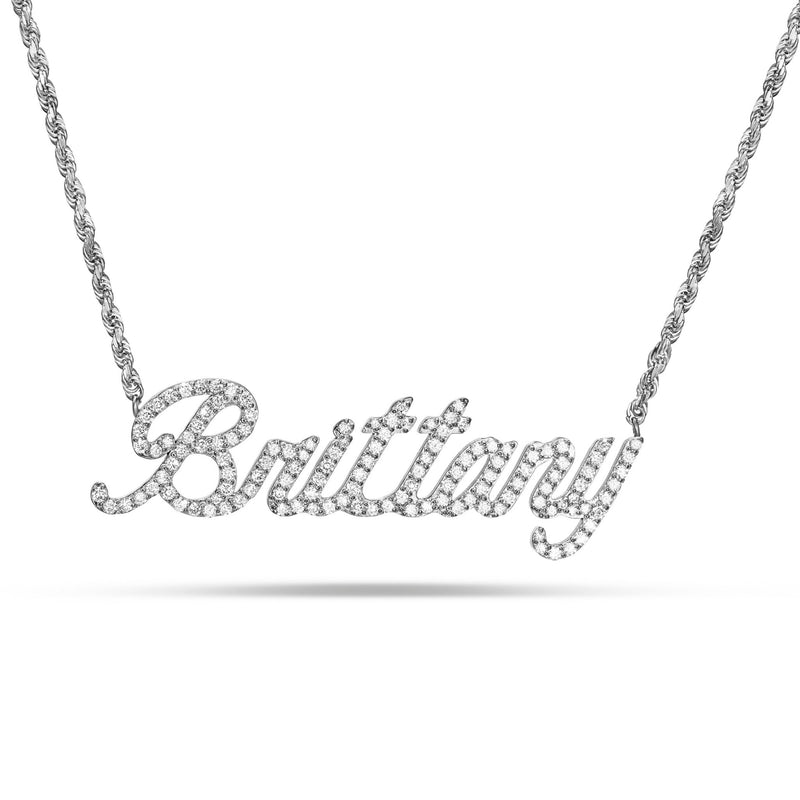 "Brittany" custom name necklace - Shyne Jewelers White Gold Shyne Jewelers