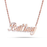 "Brittany" custom name necklace - Shyne Jewelers Rose Gold Shyne Jewelers