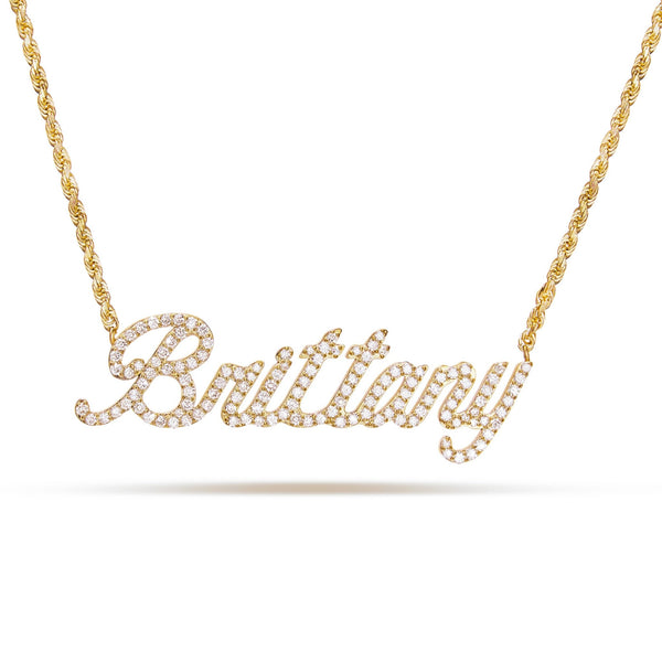 "Brittany" custom name necklace - Shyne Jewelers Yellow Gold Shyne Jewelers